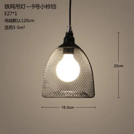 DecorBites™ Industrial Birdcage Chandelier: Retro Iron Net Hanging Lamp for Creative Home Lighting