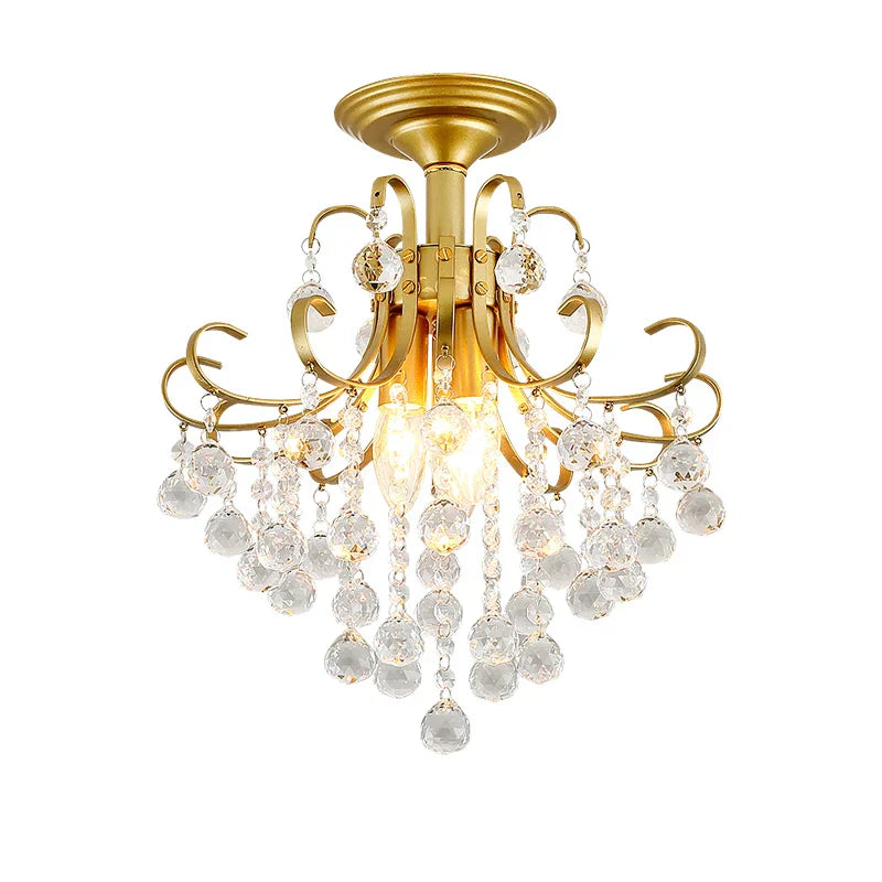 DecorBites™ Gold/Black Crystal Pendant Chandelier for Wedding Decor and Luxury Home Lighting