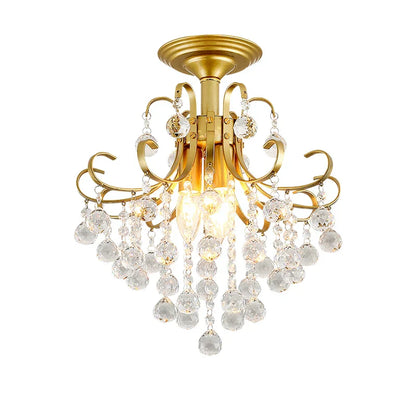DecorBites™ Gold/Black Crystal Pendant Chandelier for Wedding Decor and Luxury Home Lighting