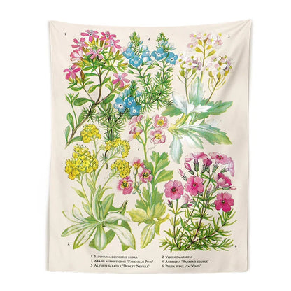 Decobites Vintage Floral Botanical Tapestry Wall Hanging for Elegant Home Decor