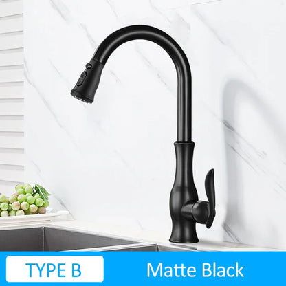 Grifo de cocina DecorBites™ dorado con caño giratorio y rociador extraíble