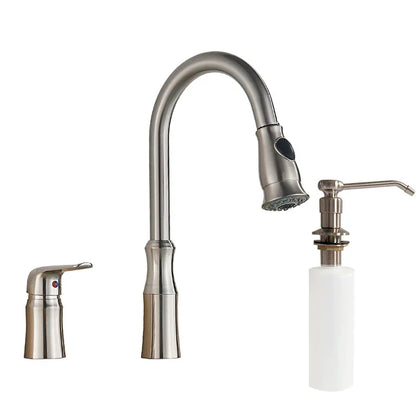 DecorBites™ Brass Black Kitchen Faucet Pull Out Mixer Taps Hot/Cold Water Cranes