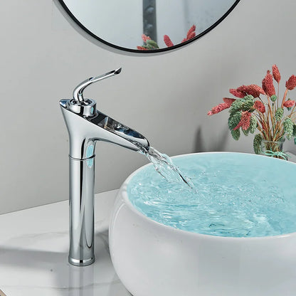 DecorBites™ Gold Waterfall Wine Glass Basin Faucet - Single Lever Bathroom Mixer