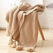 Woolen Ball Knit Blanket