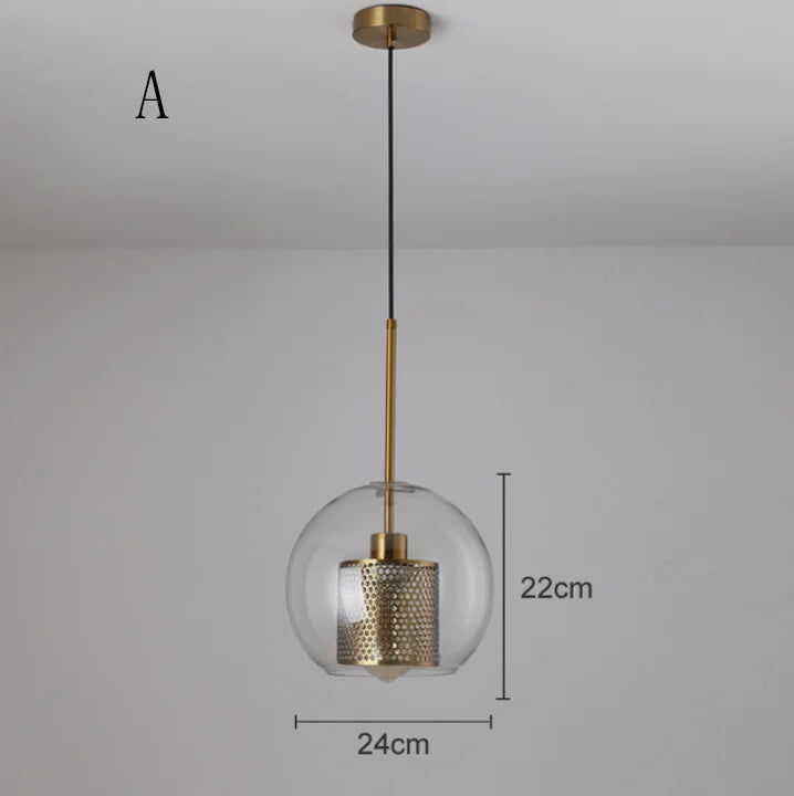 DecorBites™ Glass Ball Pendant Light: Modern Hanging Lamp for Kitchen, Dining, Living Room