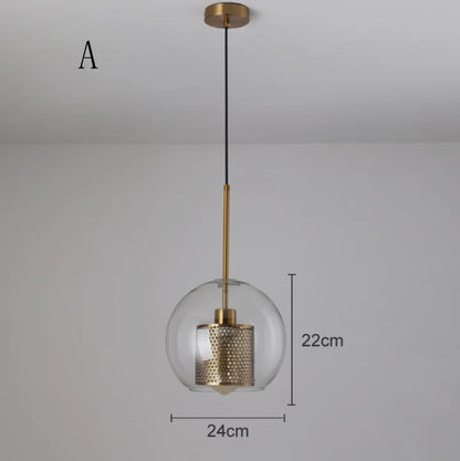 DecorBites™ Glass Ball Pendant Light: Modern Hanging Lamp for Kitchen, Dining, Living Room