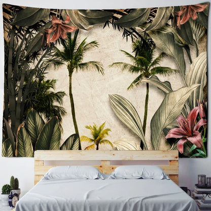 DecorBites™ King Palm Landscape Plant Tapestry - Tropical Wall Hanging Home Decor