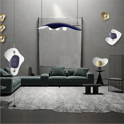 DecorBites™ Glass Bubble Chandelier LED Nordic Design for Home Room in Blue