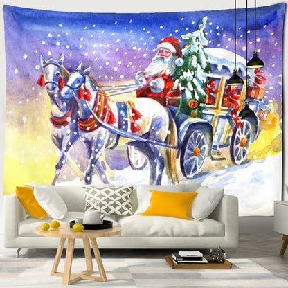 Decobites Santa Claus Sleigh Tapestry Wall Hanging Witchcraft Christmas Day Girl Home Decor