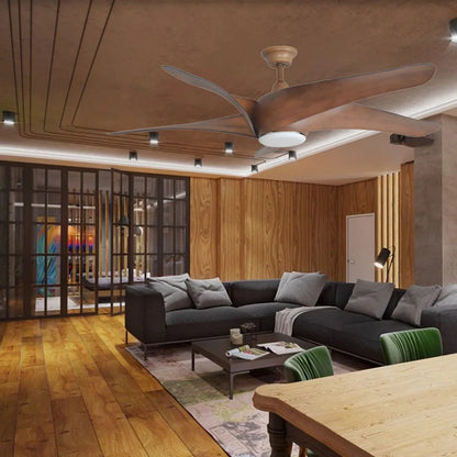مروحة سقف DecorBites™ مقاس 60 بوصة بشفرات بنية مع أضواء وجهاز تحكم عن بعد LED