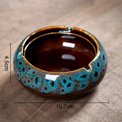 DecorBites™ Glazed Porcelain Ashtray: Stylish Desk Decoration & Gift for Boyfriend