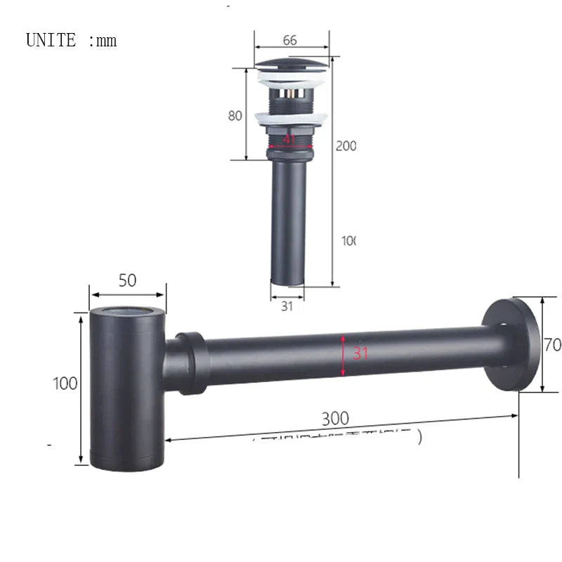 DecorBites™ Brass Basin Tap Kit with Deodorization Pop-Up Drain - Chrome/Black/Bronze