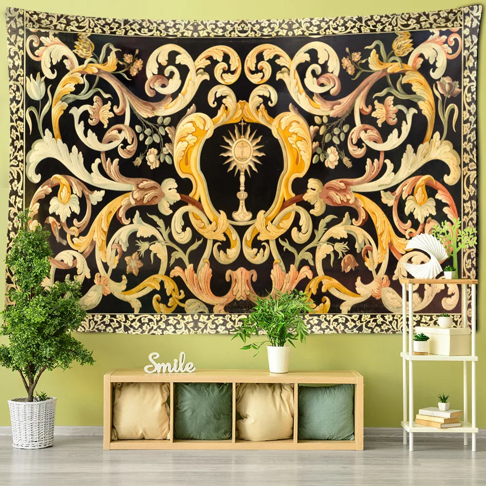 Decobites Scepter Flower Mandala Tapestry Wall Hanging