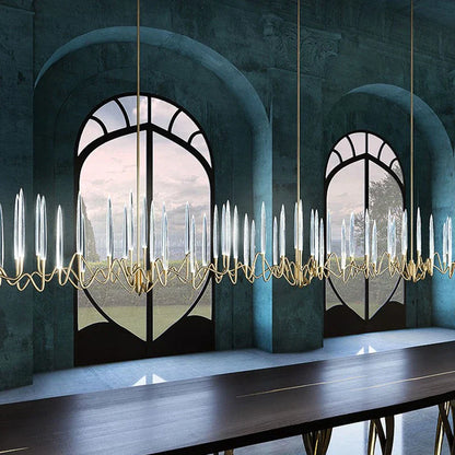 Lámpara de araña LED de cristal DecorBites™: Diseño nórdico de lujo con ramas de árbol para decoración de bodas, villas y lofts.