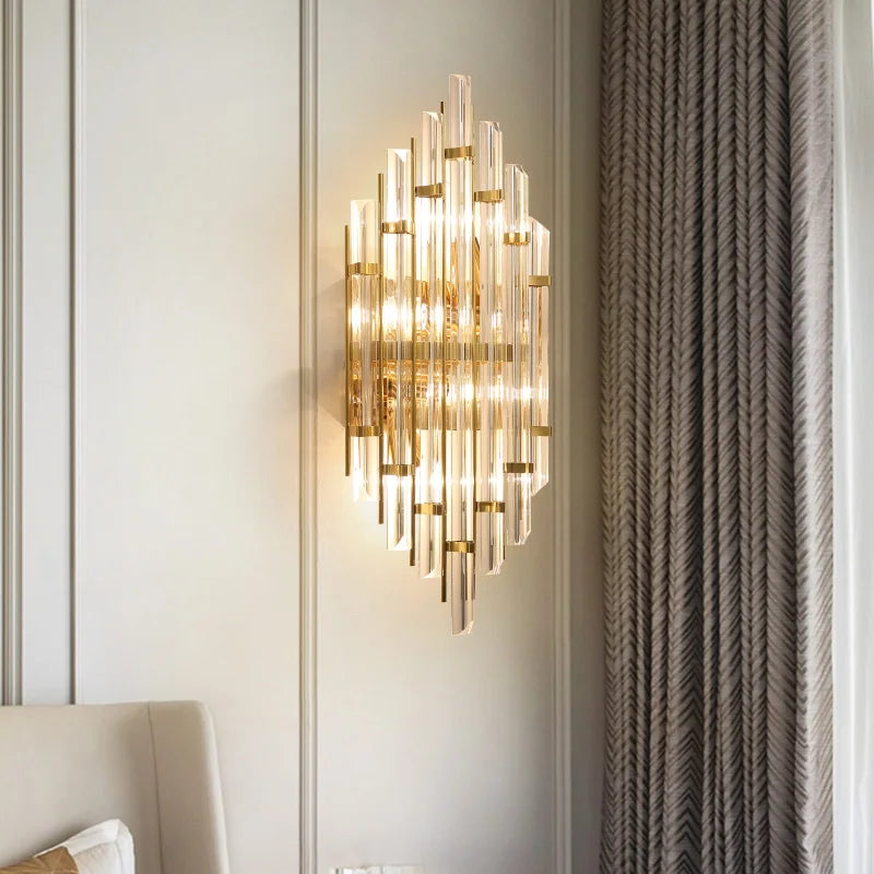 DecorBites™ Elegant Crystal Wall Lamp for Living Room, Bedroom, and Aisle Lighting