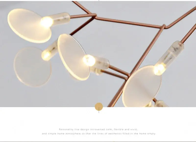 DecorBites™ Branch Design Nordic Chandelier - Rose Gold/Black