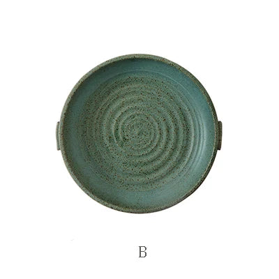 DecorBites™ Japanese Style Ceramic Round Plate - Restaurant Quality Dinnerware