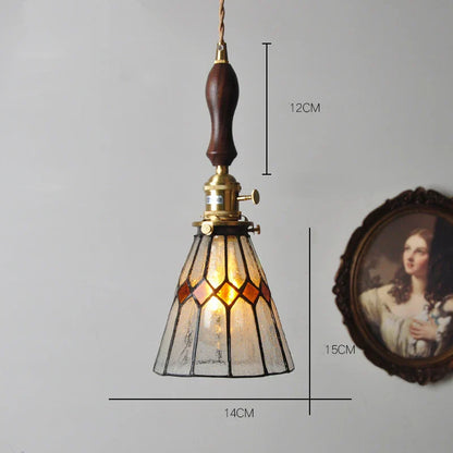 DecorBites™ Glass Copper Pendant Light with Wood Knob Switch: Modern Nordic LED Hanging Lamp