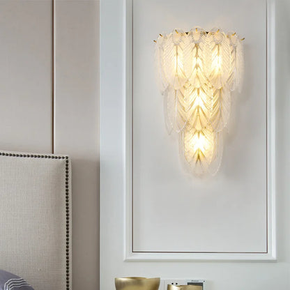 DecorBites™ Crystal Feather Wall Lamp: Modern Luxury for Bedroom, Living Room & Restaurant