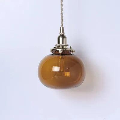 DecorBites™ Brass Glass Pendant Chandelier, Retro Design, E27, Bedroom Bar Hanging Light