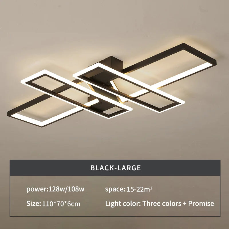 Modern LED Ceiling Fixture Large 110x70cm Gold