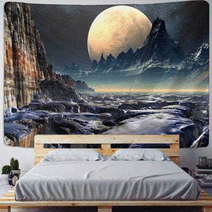 Decobites Starry Sky Galaxy Print Tapestry: Earth Venus Wall Hanging Beach Towel Party Gift