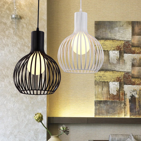 DecorBites™ Iron Cage Pendant Lights for Modern Vintage Loft, Retro Home Decor Kitchen Bar LED