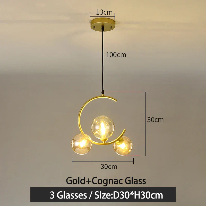 DecorBites™ Glass Ball Pendant Light | Modern Nordic G9 LED Lamp for Living Room & Bedroom
