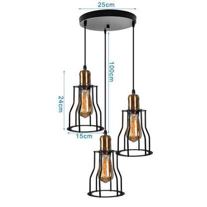 DecorBites™ Iron 3-Light Chandelier Pendant for Living Room Kitchen Restaurant