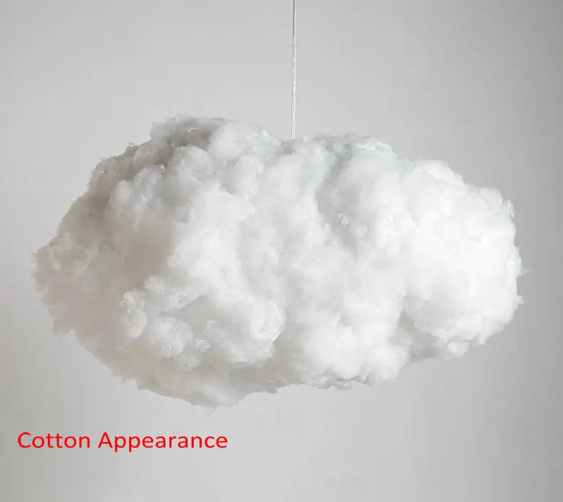 DecorBites™ Cloud Pendant Lamp: Creative White Cotton LED Hanging Light for Kids and Coffee Room