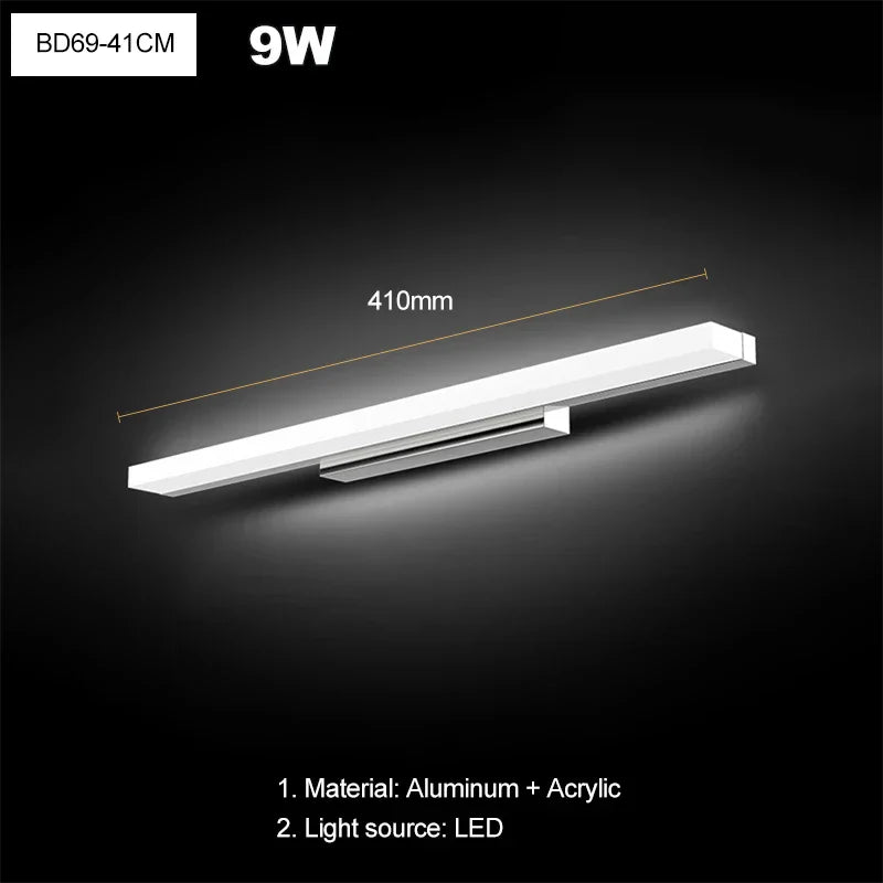 DecorBites™ LED Acrylic Wall Lamp for Bathroom & Bedroom, Modern Simplicity, Anti-fog Sconces