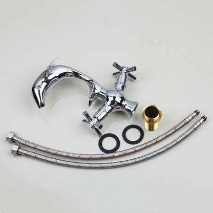 DecorBites™ Dolphin Shape 2-Handle Basin Faucet, Polished Chrome Finish