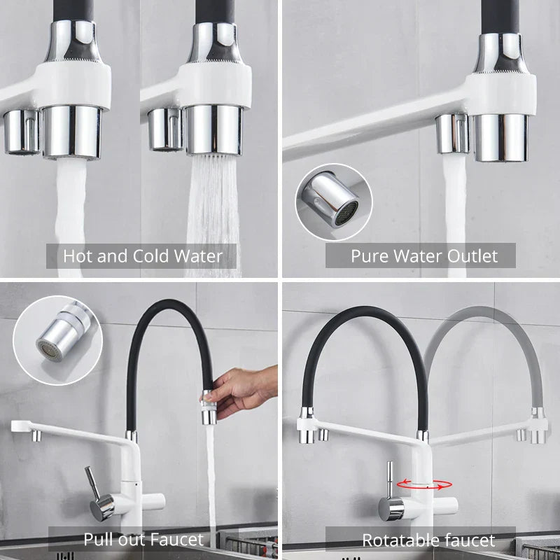 Decorbites™ Zweispundenduschfilter-Wasserhahn mit 360°-Drehung - Küchenmischbatterie