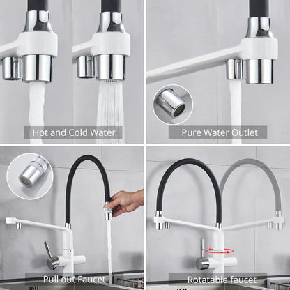 Decorbites™ Zweispundenduschfilter-Wasserhahn mit 360°-Drehung - Küchenmischbatterie