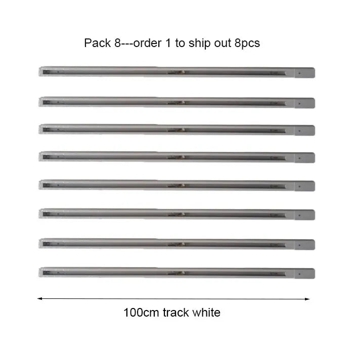 DecorBites™ 100cm Black White Track for Track Lights Aluminum Rail Part