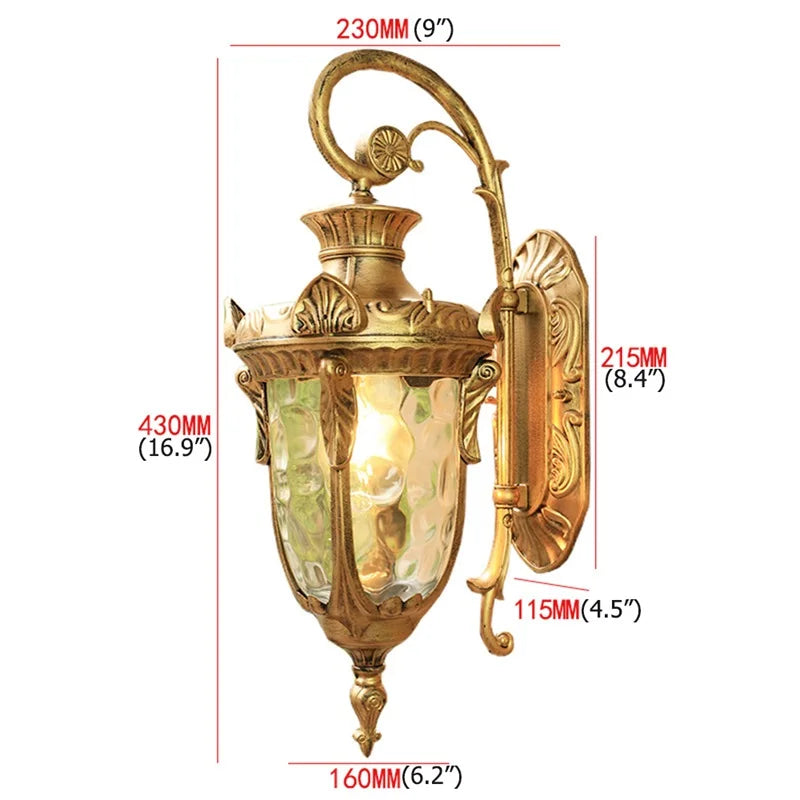DecorBites™ Bronze LED Outdoor Wall Lamp Classical Retro Sconces for Home Aisle