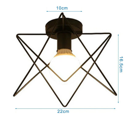 DecorBites™ Iron Cage Ceiling Light Modern Nordic Retro Black Loft E27 Home Lighting
