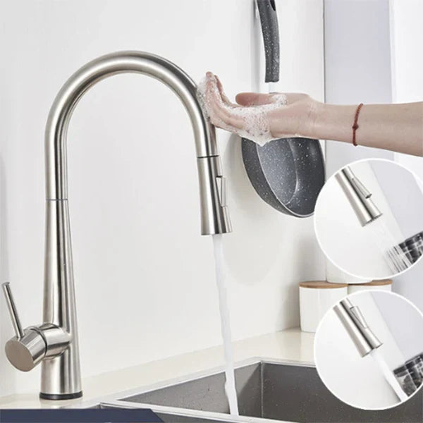 DecorBites™ Black Touch Sensor Kitchen Faucet: Pull Out, Sensitive Control, Mixer Tap