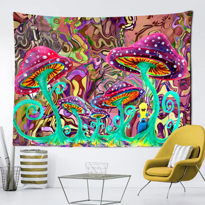 Decobites Mushroom Mandala Tapestry Wall Hanging Hippie Psychedelic Room Decor