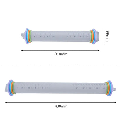 DecorBites™ Adjustable Silicone Rolling Pin for Fondant Cake Pastry Decor - Bakeware Tool