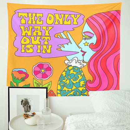 Decobites Retro Hippie Tapestry: Trippy Psychedelic Wall Decor for Girls Dorm