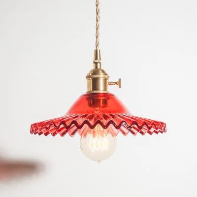 مصباح معلق زجاجي بقاعدة نحاسية من DecorBites™ مزود بمفتاح، سلك مضفر - طراز نورديك للديكور المنزلي والمطعم