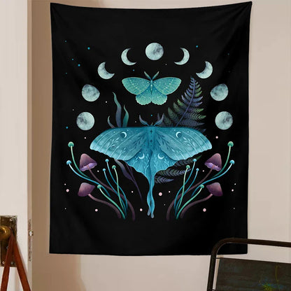 Nordic Boho Psychedelic Butterfly Tapestry for Witchcraft Tarot Wall Art by Decobites