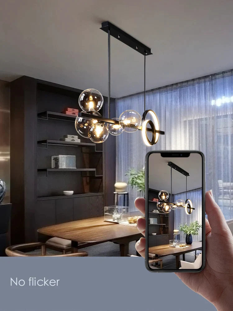 DecorBites™ Glass Bubble Chandelier: Nordic Minimalist Restaurant & Bar Magic Bean Lamp