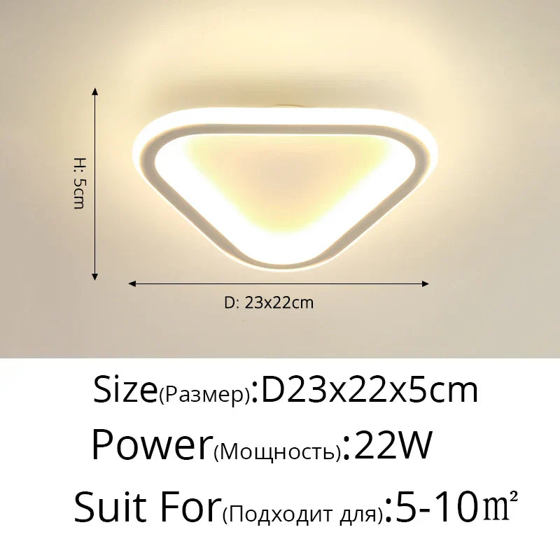 Lámpara de techo LED negra DecorBites™ para entrada de casa - Lámpara moderna para balcón o interior