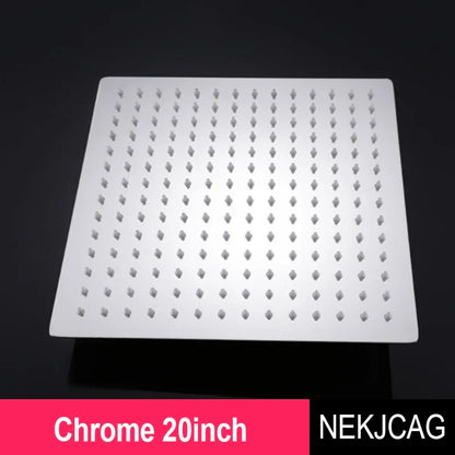 Cabezal de ducha tipo lluvia DecorBites™ de acero inoxidable de 20 pulgadas - Cabezal de ducha cuadrado ultradelgado para baño