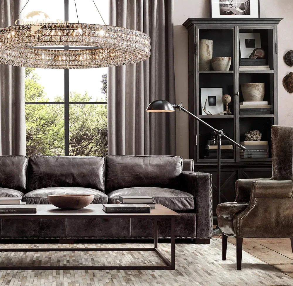 DecorBites™ LED Halo Crystal Chandelier for Bedroom Living Dining Room Decor