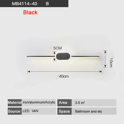 DecorBites™ LED Wall Lamps - White/Black Iron & Aluminum Base, Acrylic Shade, Mirror Lights