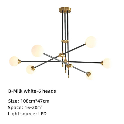 ثريا كرة زجاجية هندسية من DecorBites™: مصابيح LED معلقة بتصميم عصري لديكور أنيق