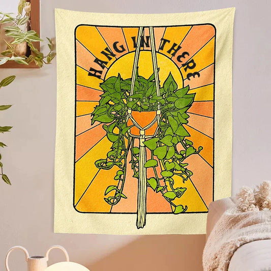 DecorBites™ Botanical Tapestry Wall Hanging for 70s Aesthetic Home Decor